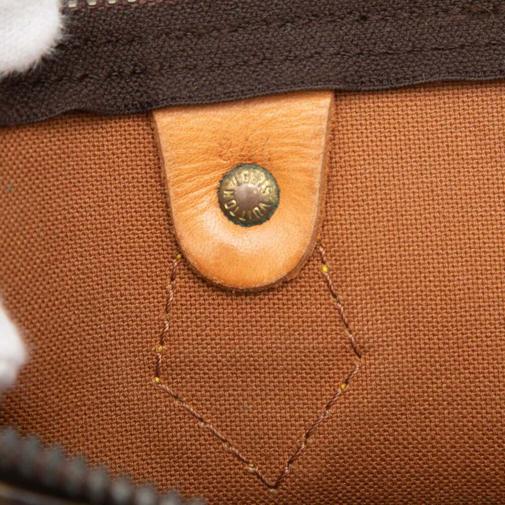 LOUIS VUITTON Authentic Brown Monogram Leather Speedy 35 Boston Bag - Picture 8 of 8